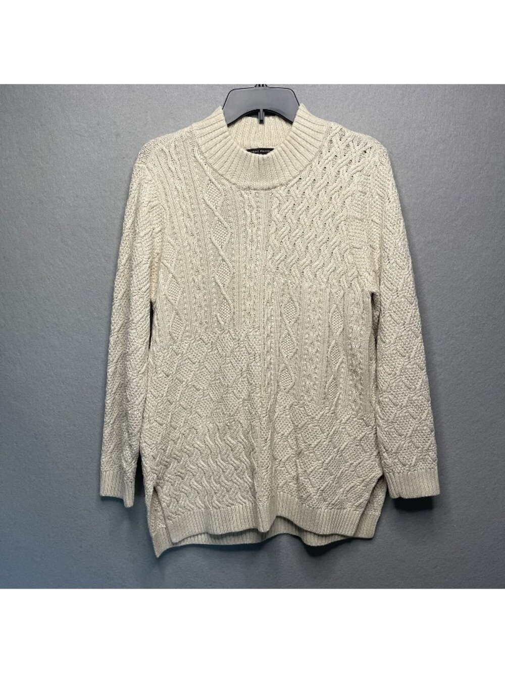 Jeanne Pierre Womens XL Cable Knit Sweater Cream